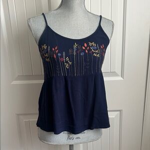 Boho floral baby doll tank top size small